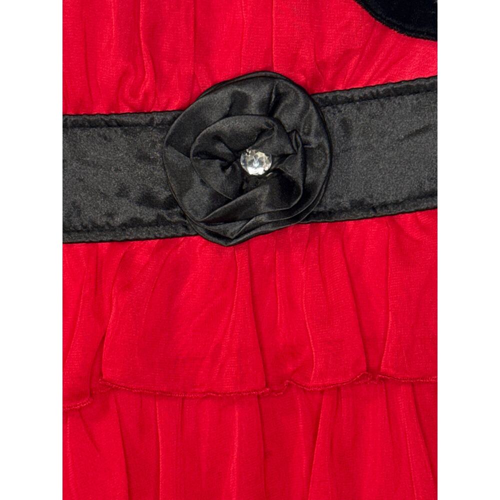 My Michelle Red Ruffled Tiered Dress with Velvet Jacket. 1 PC Girls Size 14 - Picture 3 of 6